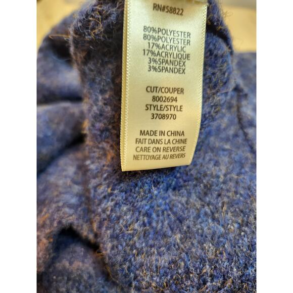 Max Studio NWT Women's XL Heather Navy Funnel Neck Sweater - Picture 3 of 5